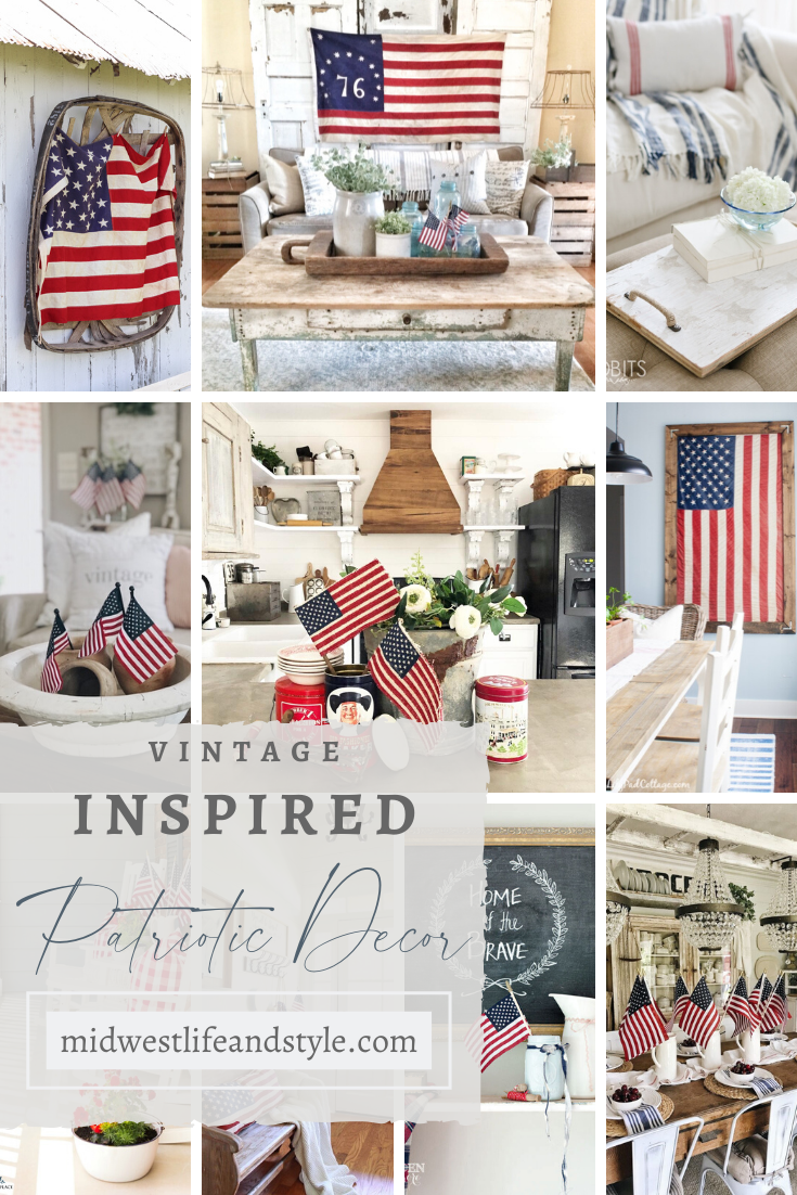 Vintage Inspired Patriotic Decor - Midwest Life and Style Blog, image size:735x1102