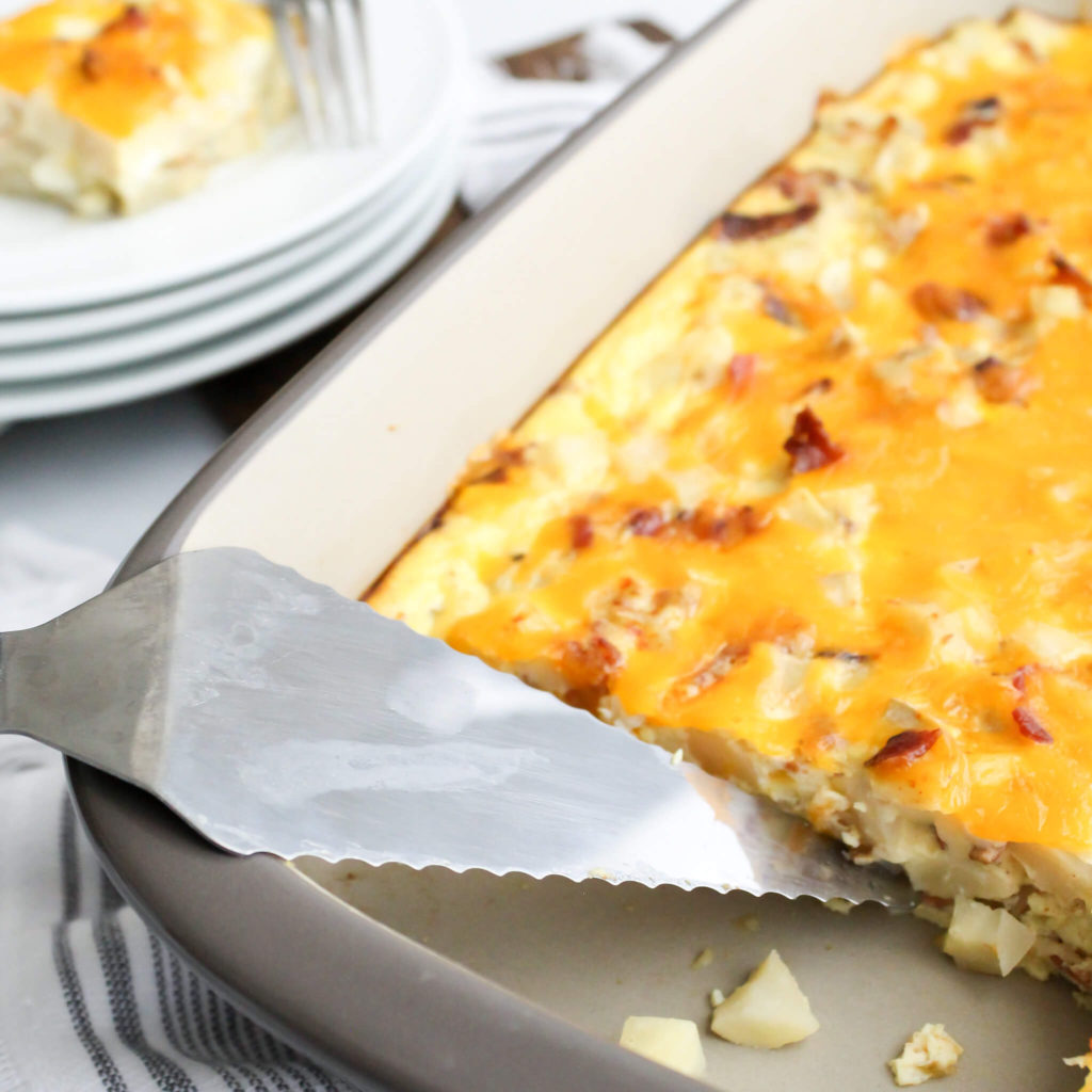 Easy Cheesy Bacon Egg and Potato Breakfast Bake - Midwest Life and