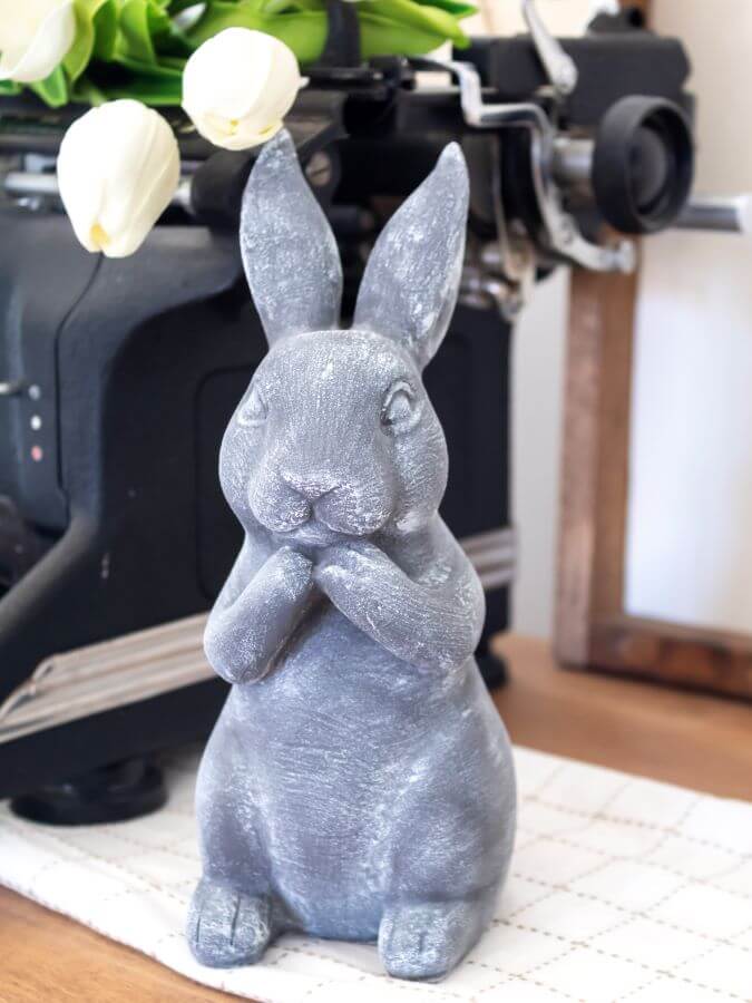 Get the Look for Less: Affordable DIY Pottery Barn Easter Bunny Statue Dupe  - Midwest Life and Style Blog