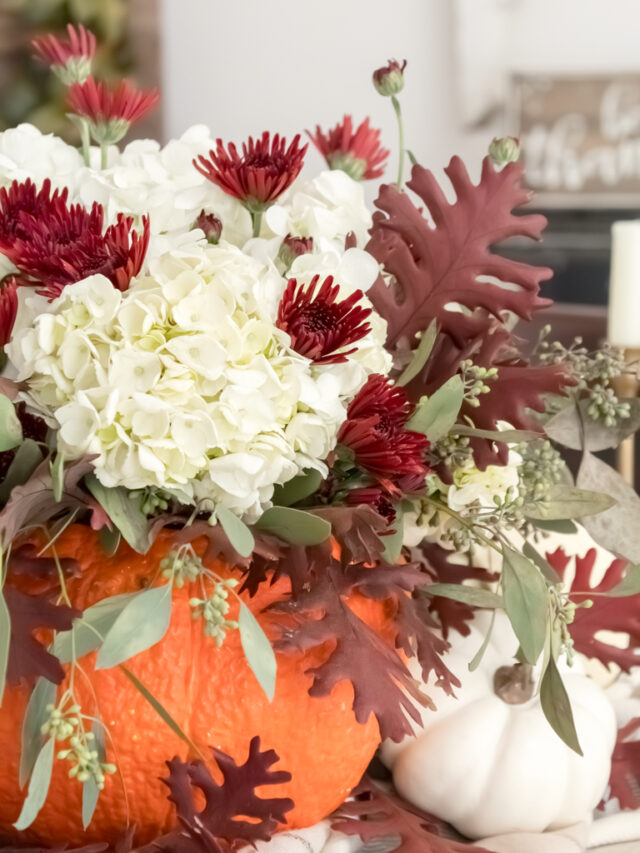 How To Make A Simple Pumpkin Floral Arrangement For Thanksgiving ...
