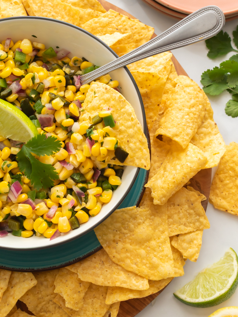 Chili roasted corn salsa (Chipotle copycat recipe)