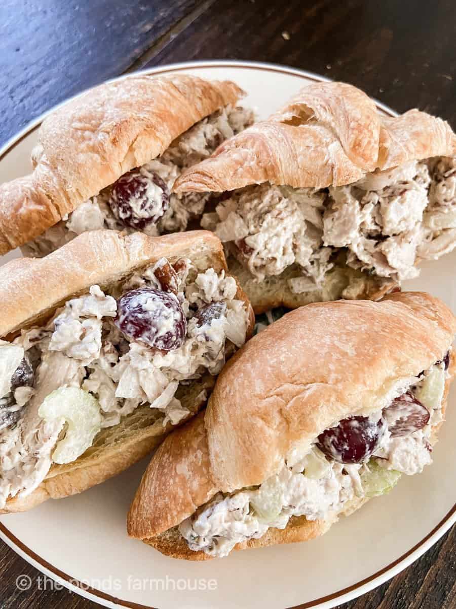 Chicken salad sandwich in a croissant from The Ponds Farmhouse