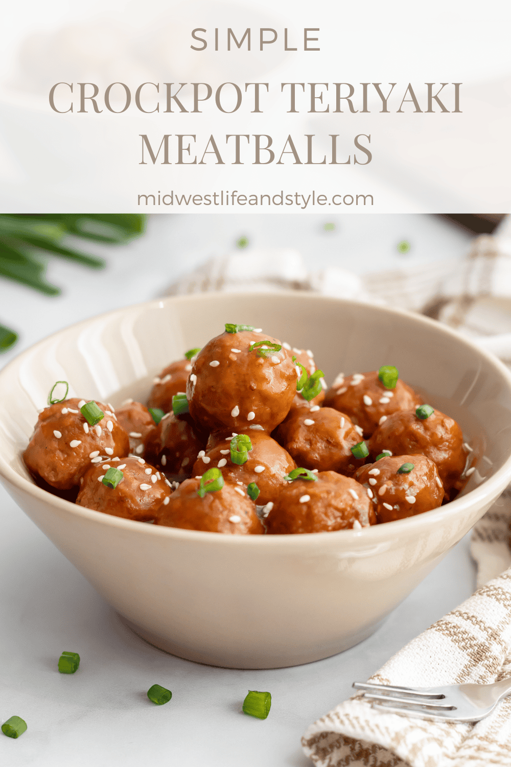 Simple crockpot teriyaki meatballs