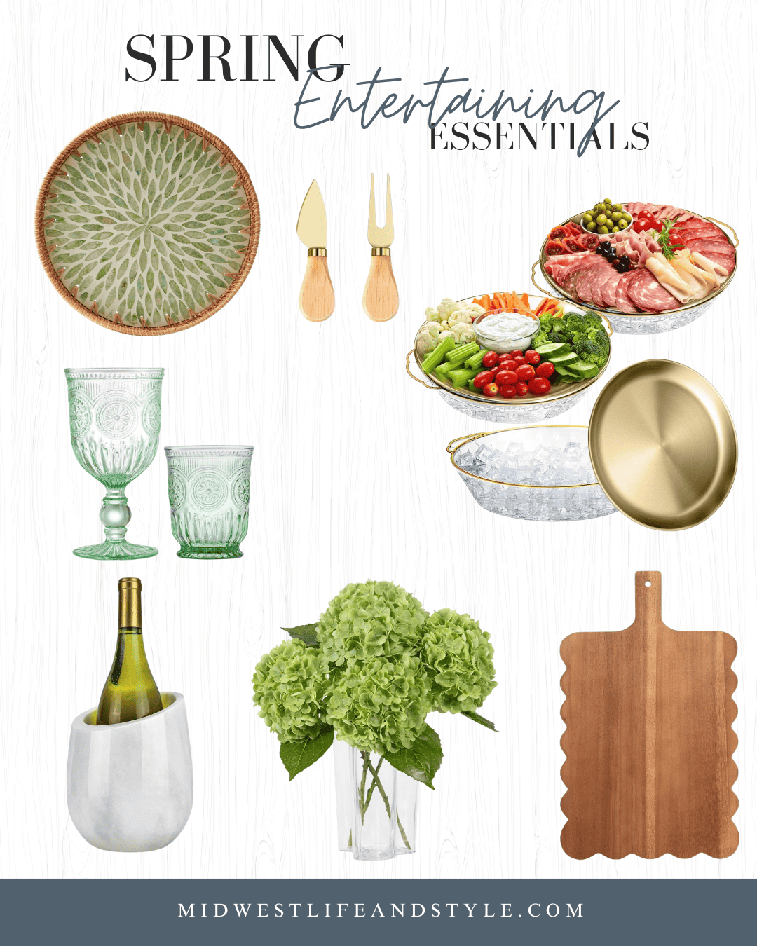Graphic of favorite spring entertaining essentials from Amazon