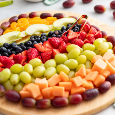 Easter Egg Shaped Charcuterie Board with Fresh Fruit
