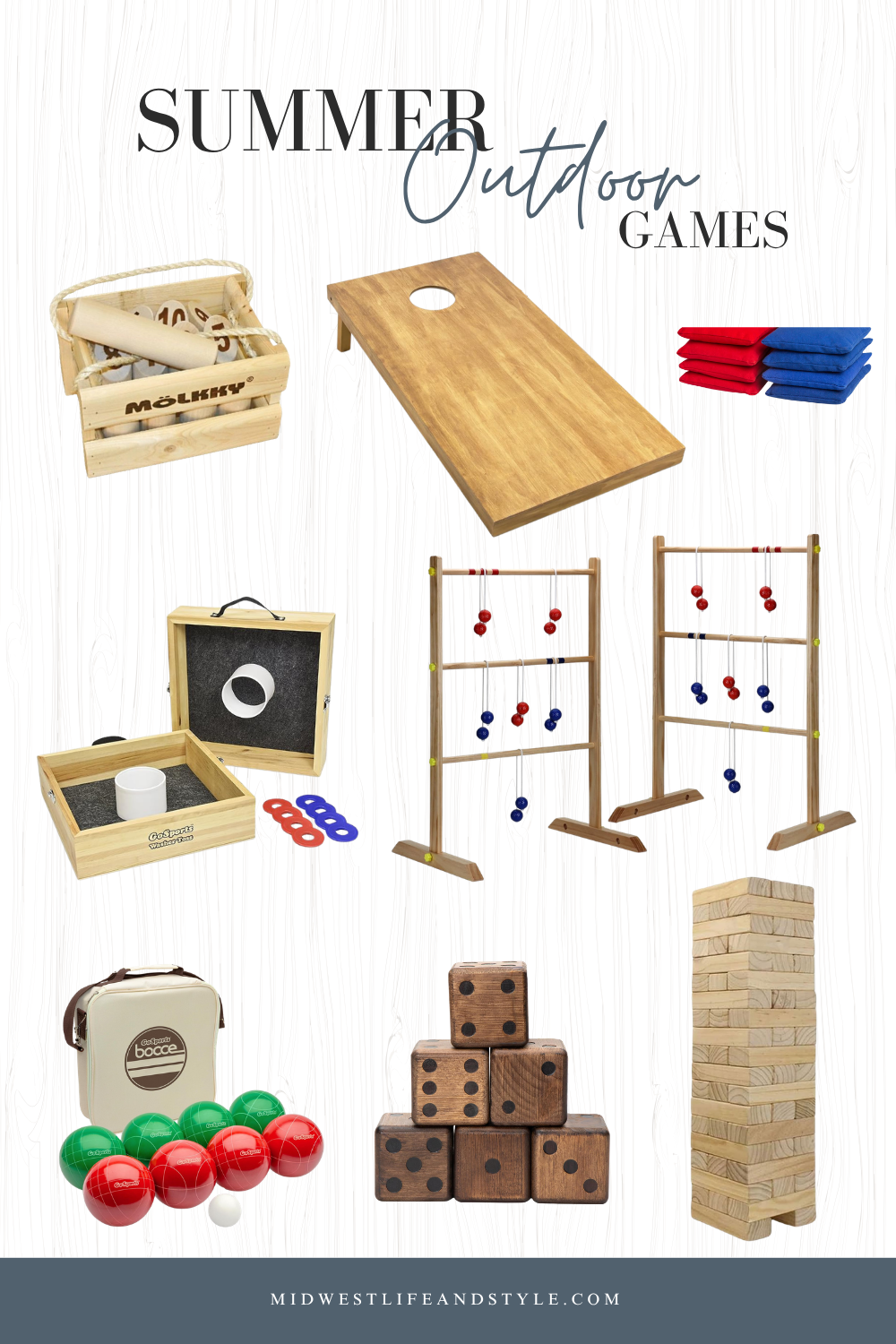 Shoppable graphic with summer outdoor games